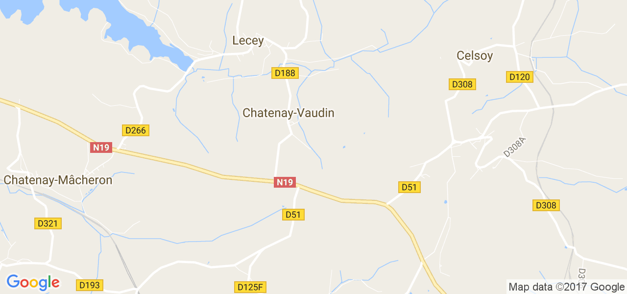 map de la ville de Chatenay-Vaudin