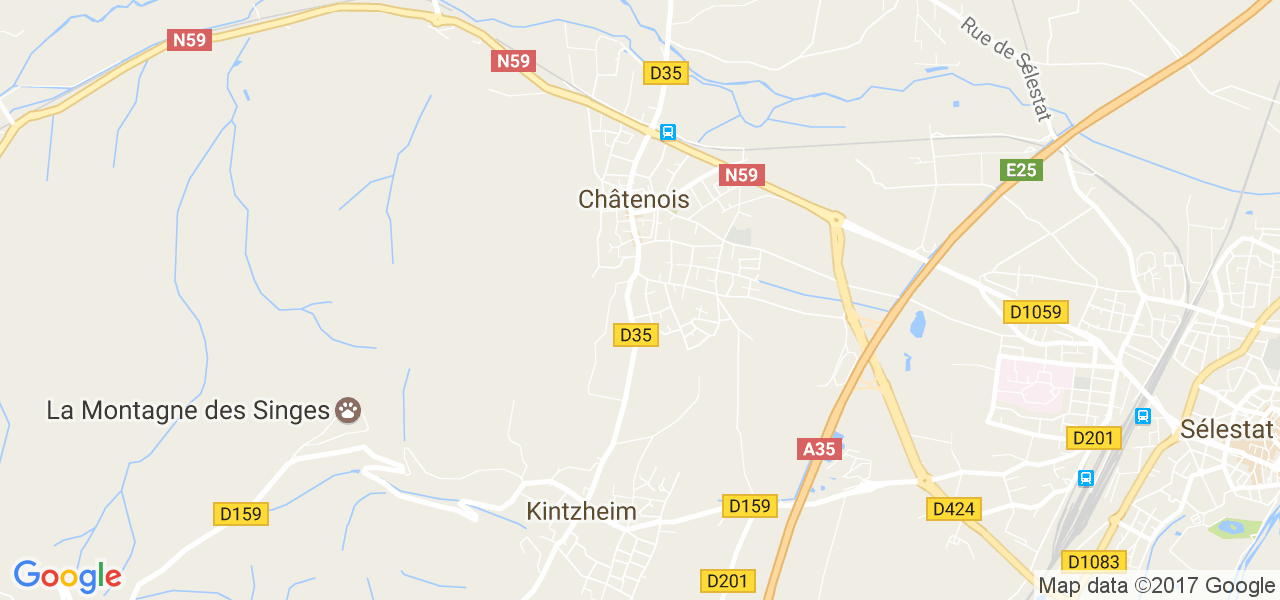 map de la ville de Châtenois