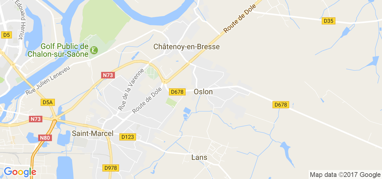 map de la ville de Châtenoy-en-Bresse