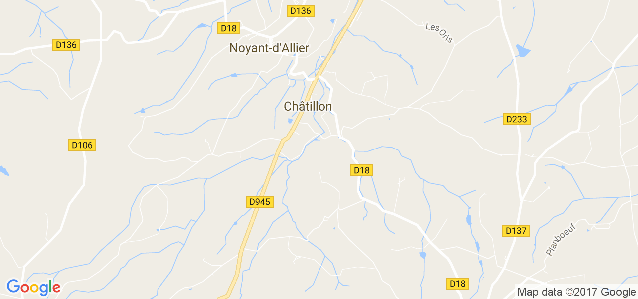 map de la ville de Châtillon