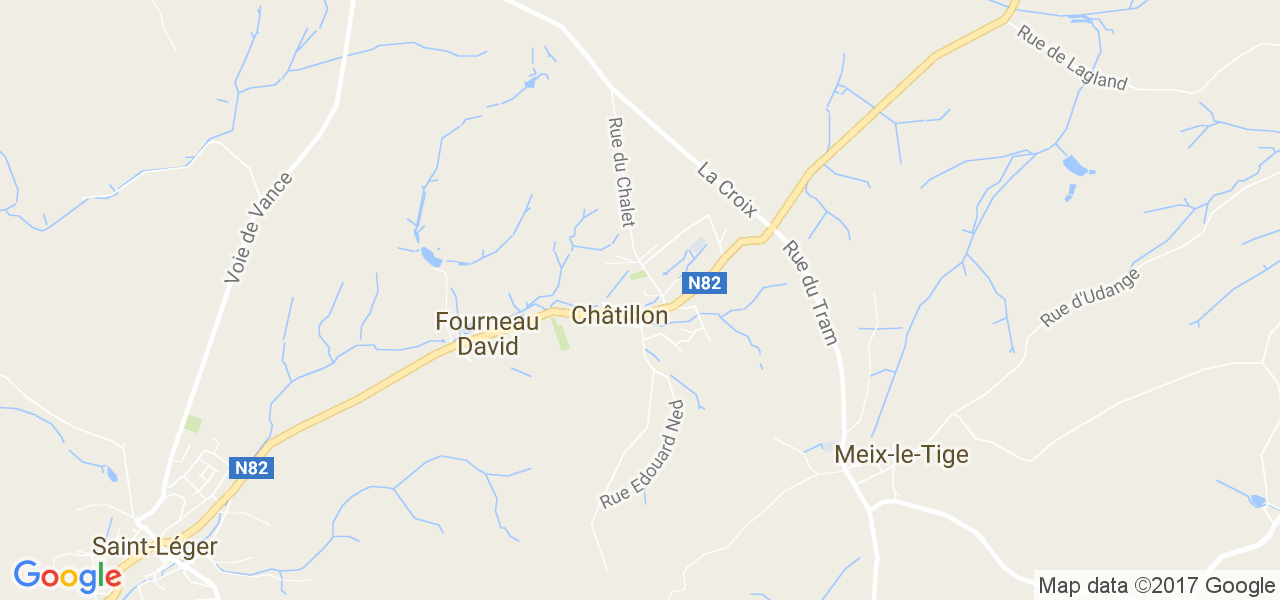 map de la ville de Châtillon