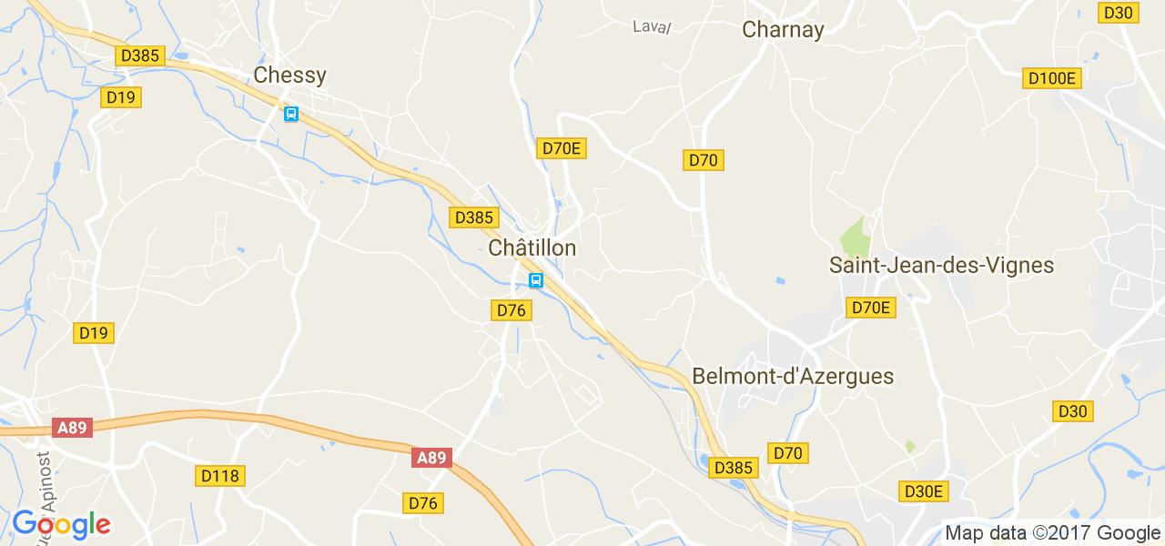 map de la ville de Châtillon