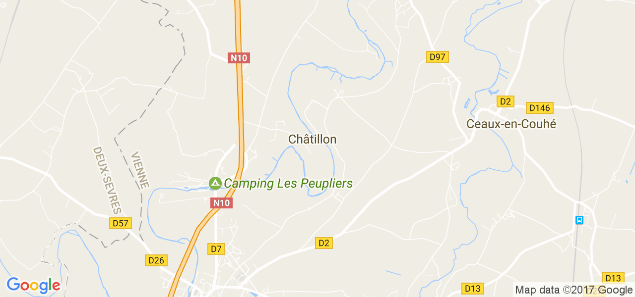 map de la ville de Châtillon