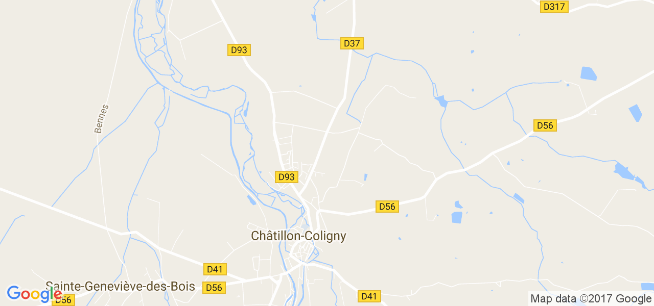 map de la ville de Châtillon-Coligny