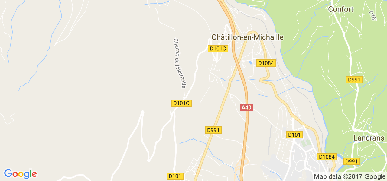 map de la ville de Châtillon-en-Michaille