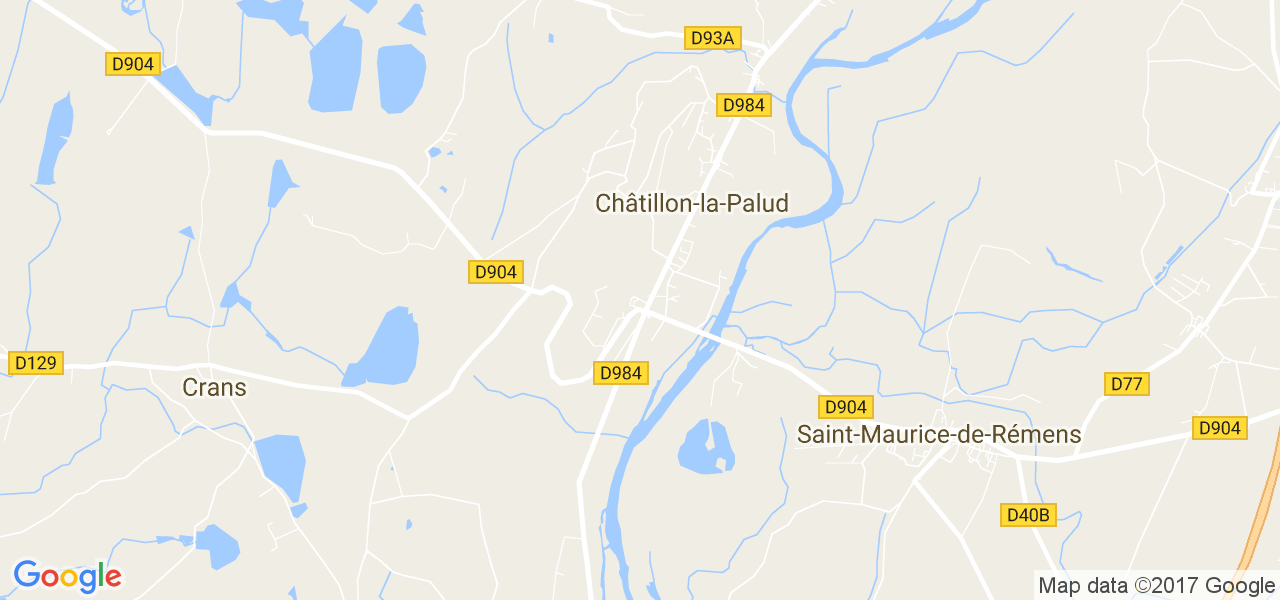 map de la ville de Châtillon-la-Palud