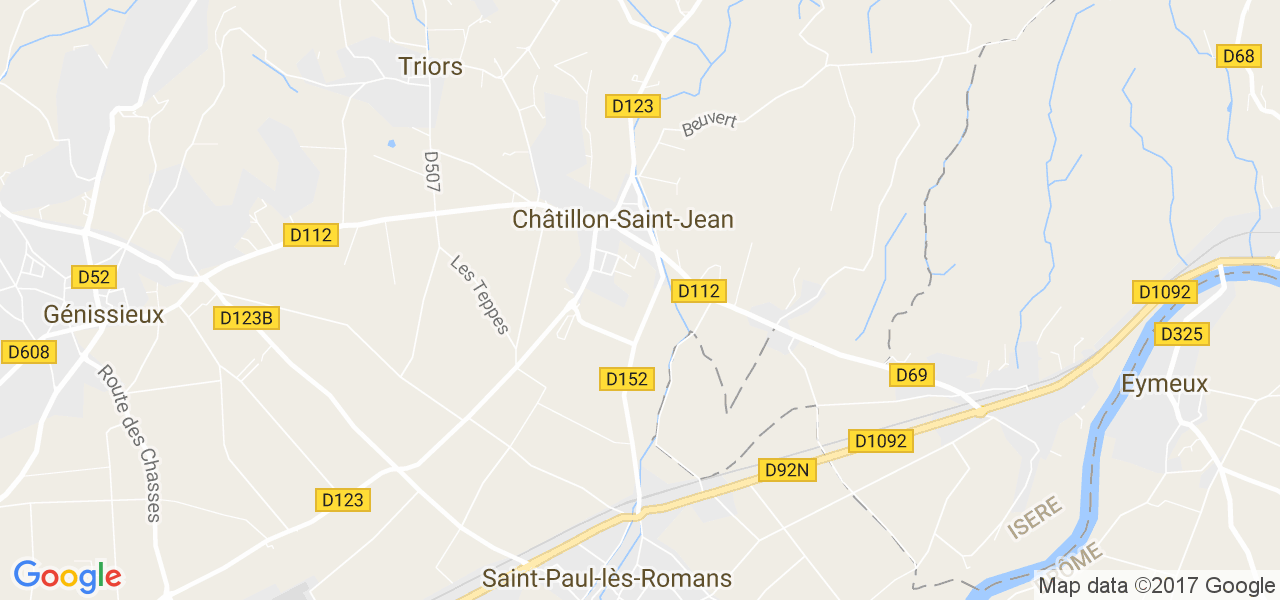 map de la ville de Châtillon-Saint-Jean