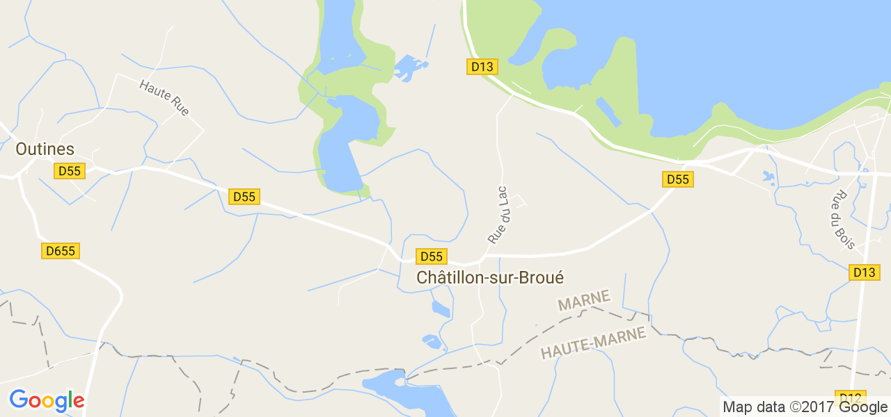 map de la ville de Châtillon-sur-Broué