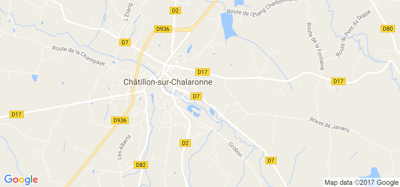 map de la ville de Châtillon-sur-Chalaronne