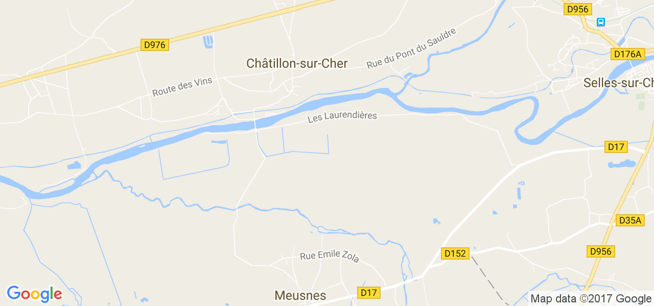 map de la ville de Châtillon-sur-Cher