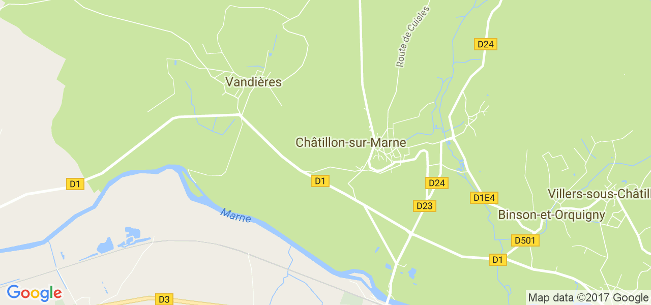 map de la ville de Châtillon-sur-Marne