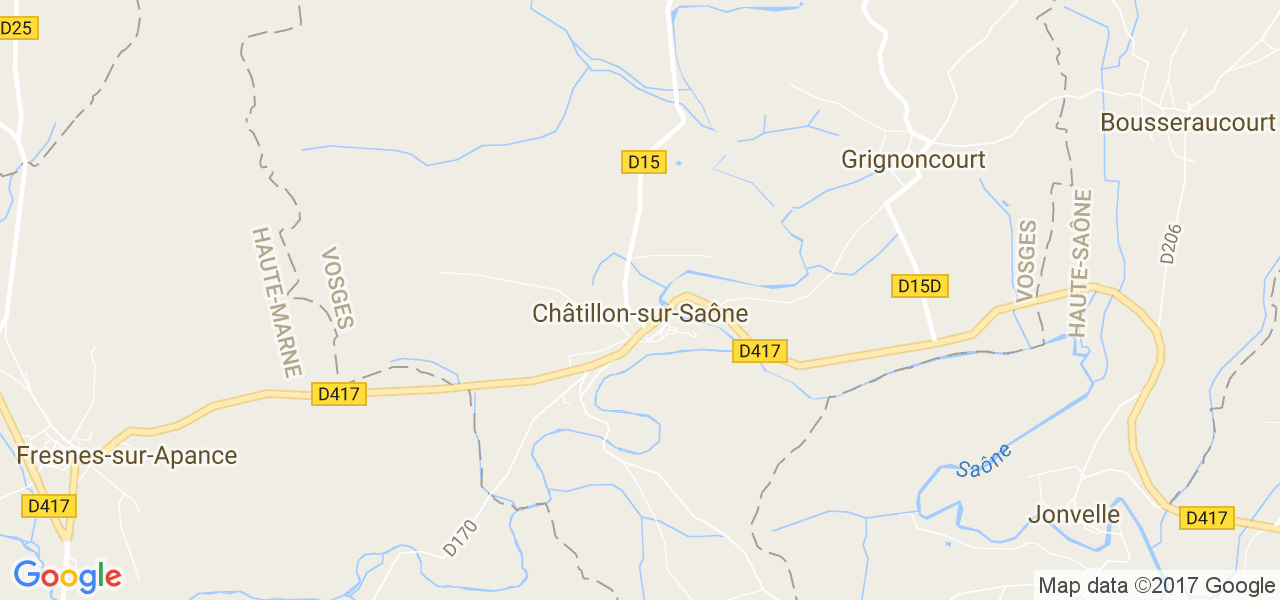 map de la ville de Châtillon-sur-Saône