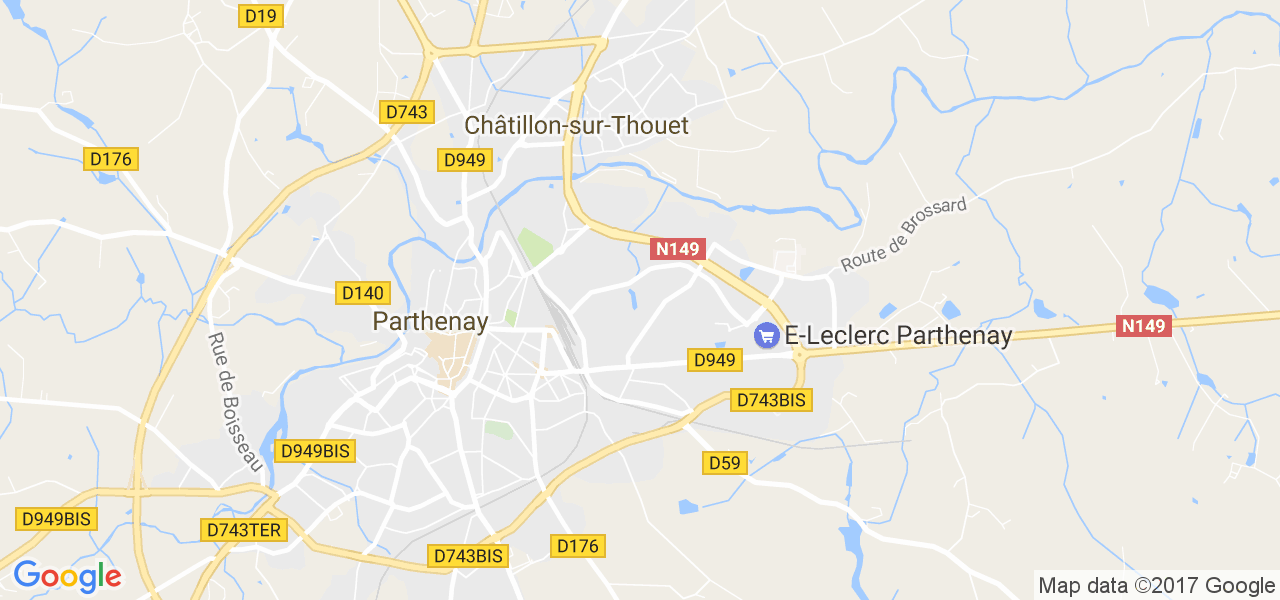 map de la ville de Châtillon-sur-Thouet