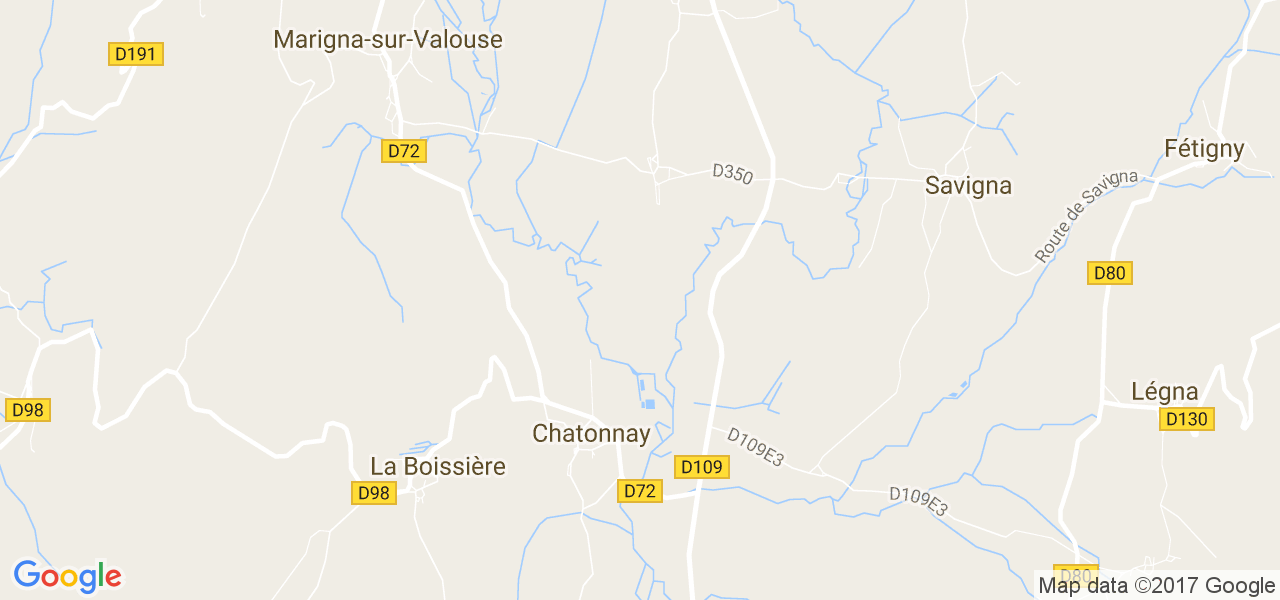 map de la ville de Châtonnay