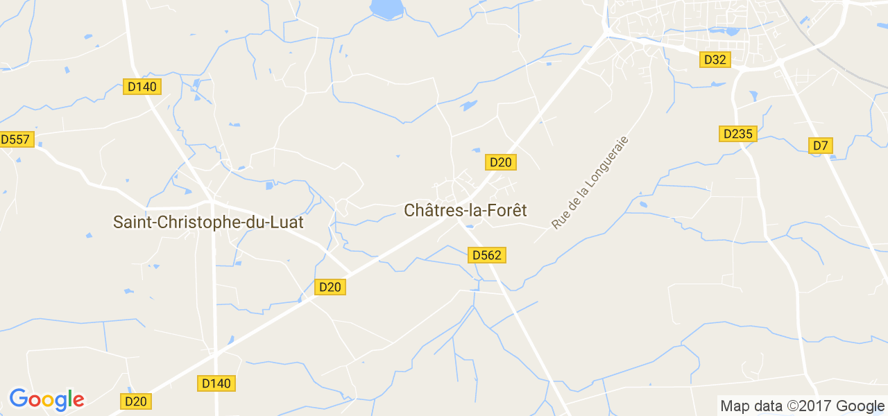 map de la ville de Châtres-la-Forêt