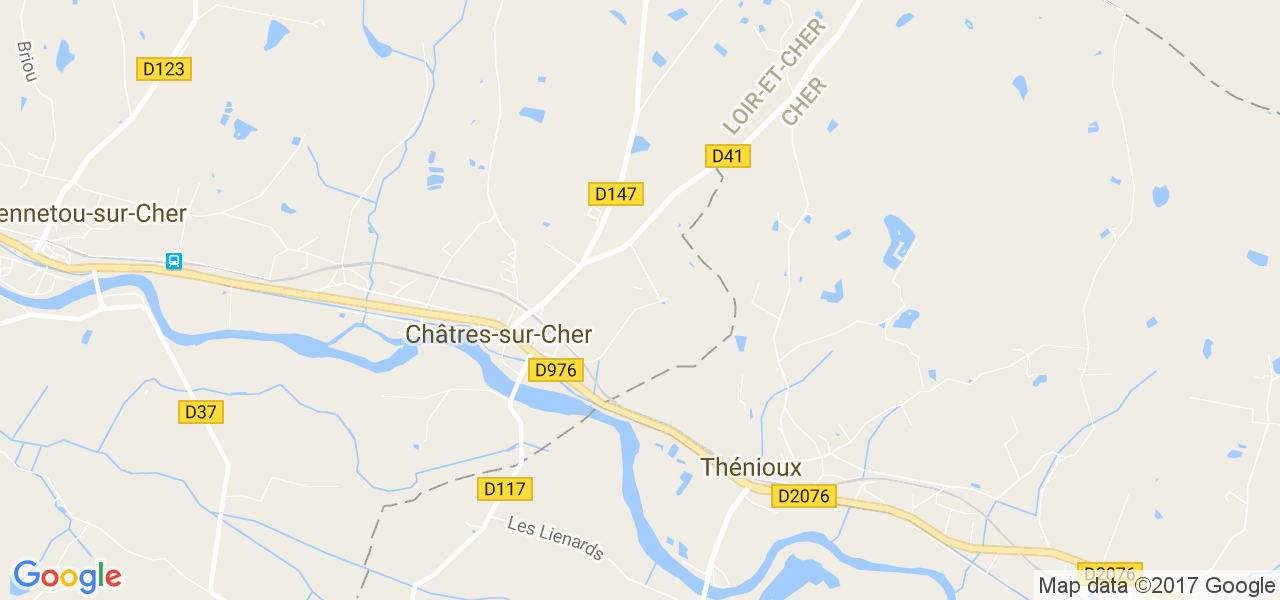 map de la ville de Châtres-sur-Cher