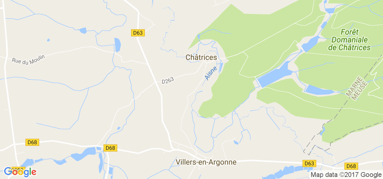 map de la ville de Châtrices