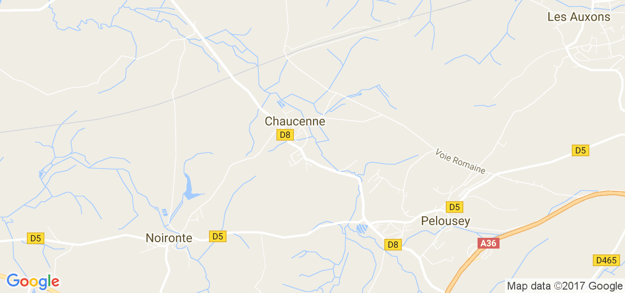 map de la ville de Chaucenne