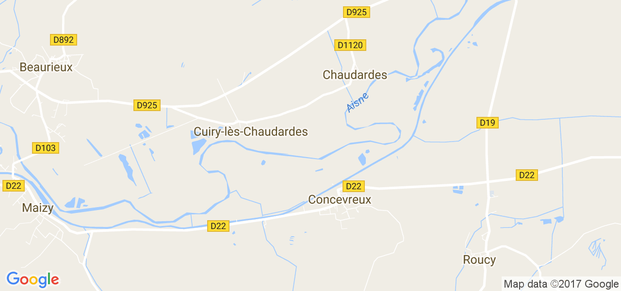 map de la ville de Chaudardes