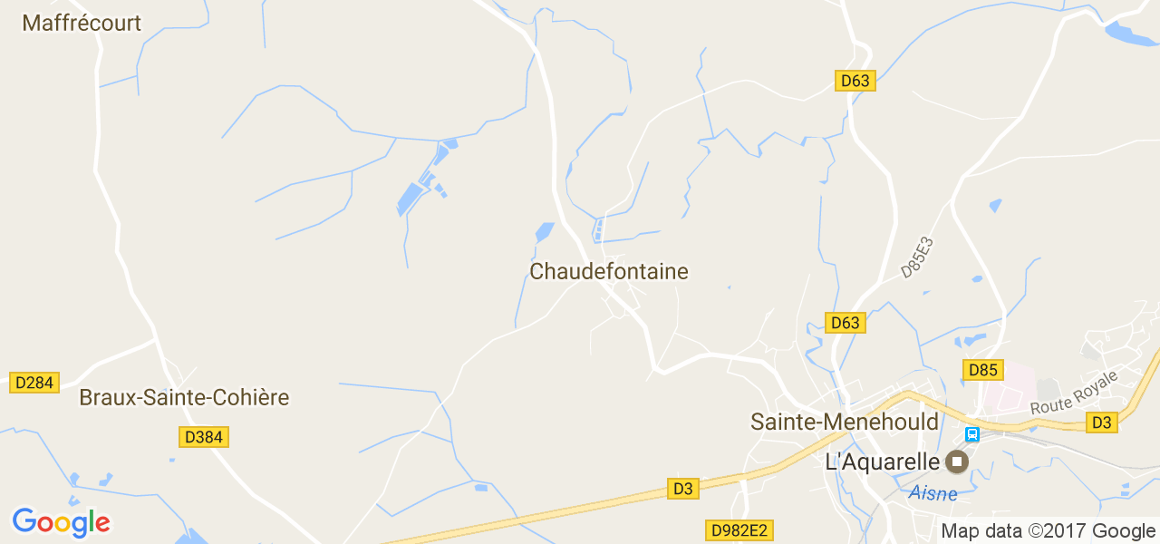 map de la ville de Chaudefontaine