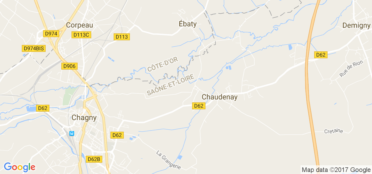 map de la ville de Chaudenay