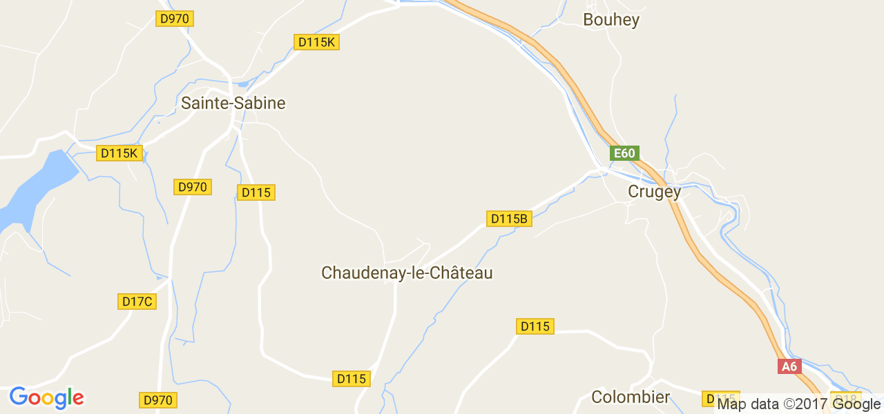 map de la ville de Chaudenay-le-Château