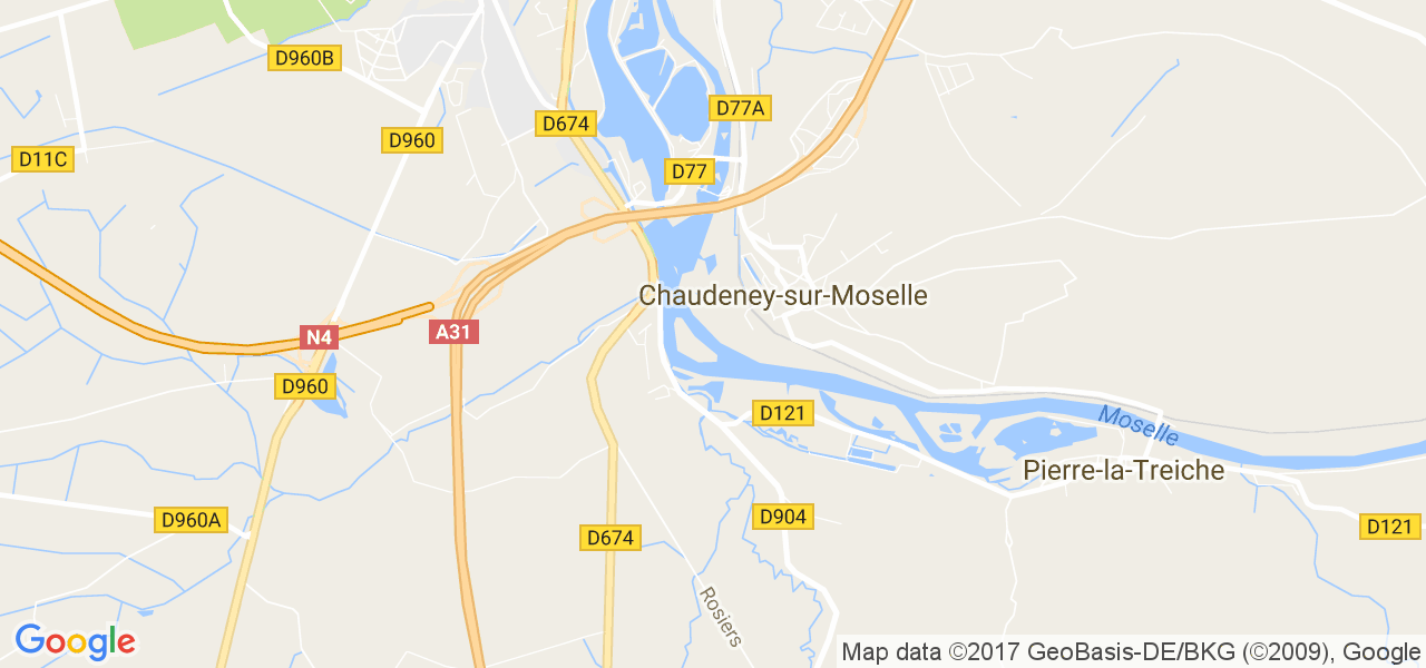 map de la ville de Chaudeney-sur-Moselle