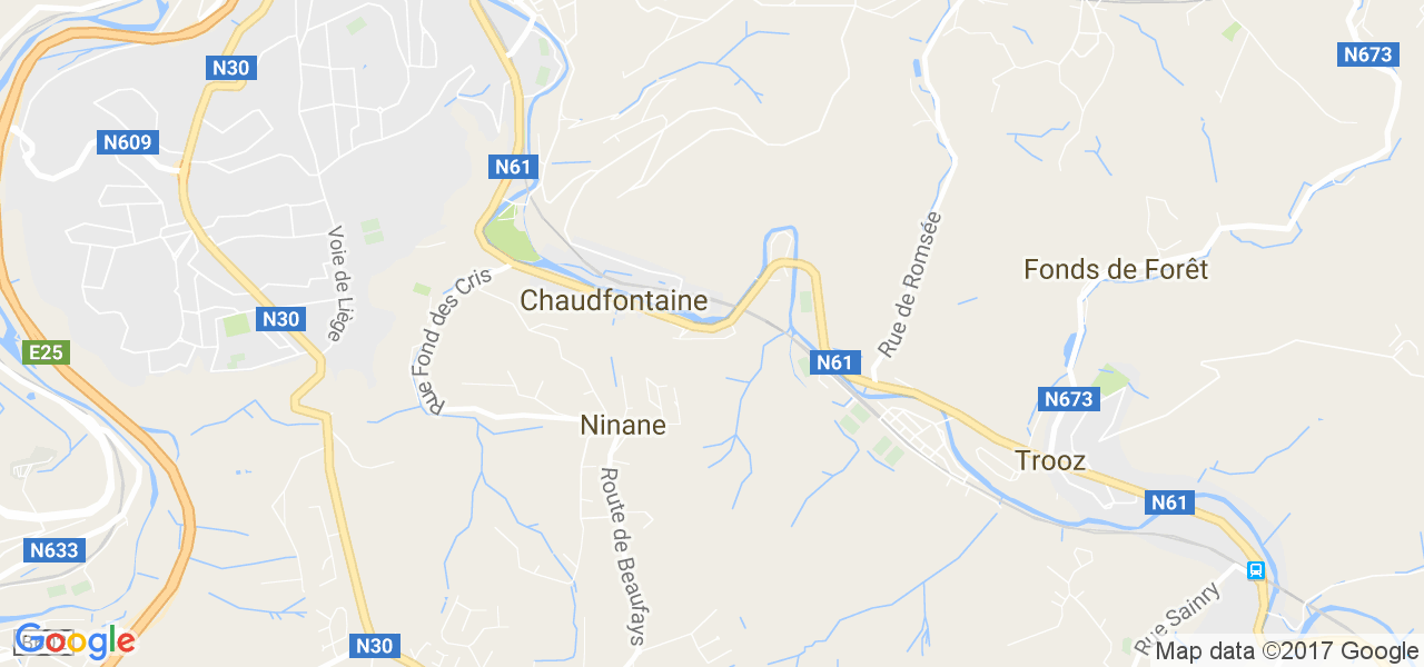 map de la ville de Chaudfontaine