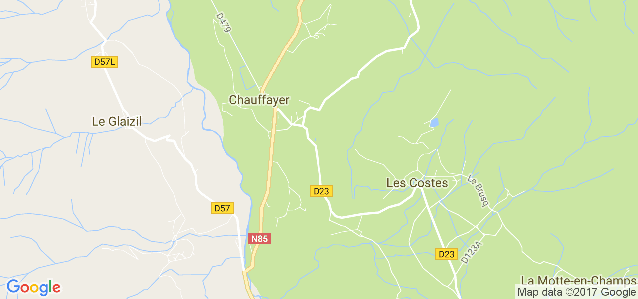 map de la ville de Chauffayer