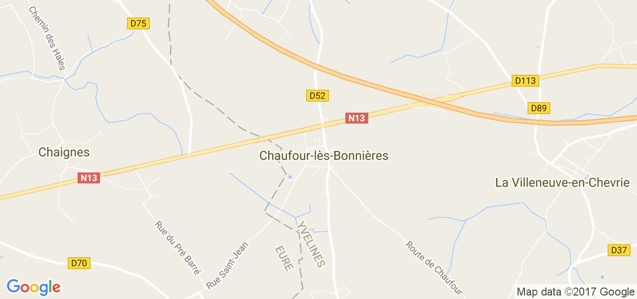 map de la ville de Chaufour-lès-Bonnières