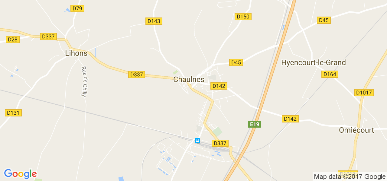 map de la ville de Chaulnes