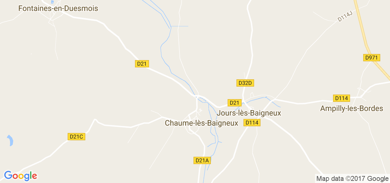 map de la ville de Chaume-lès-Baigneux