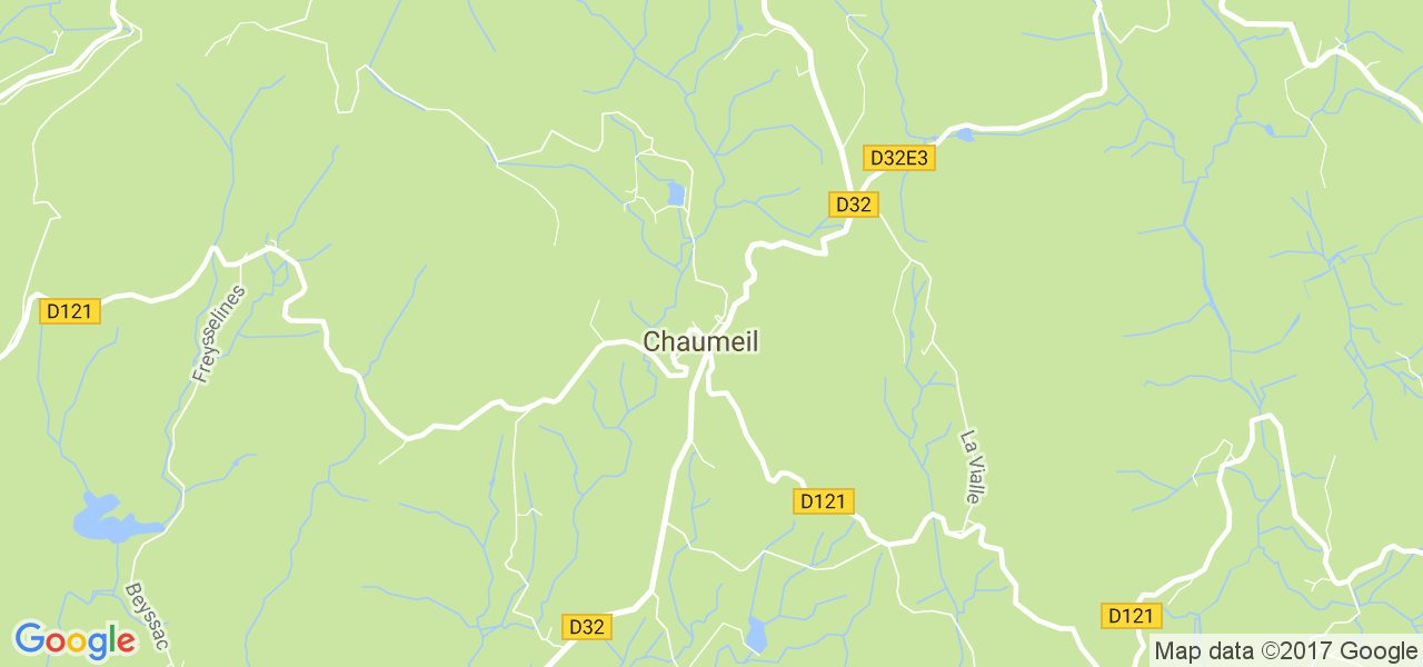 map de la ville de Chaumeil