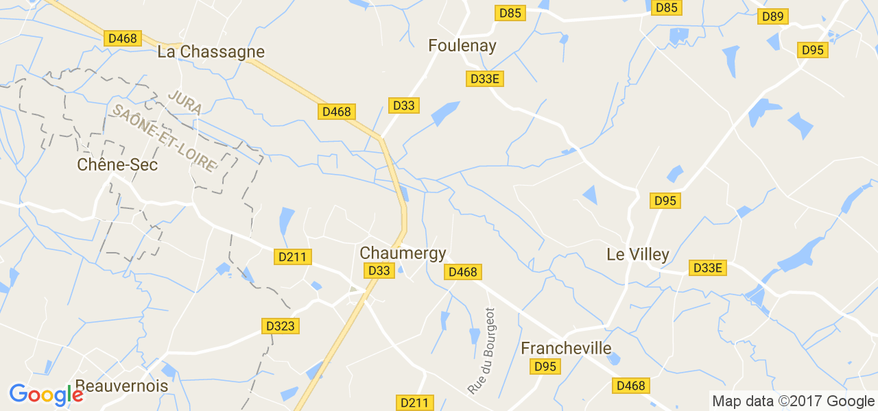 map de la ville de Chaumergy