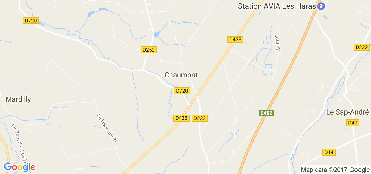 map de la ville de Chaumont