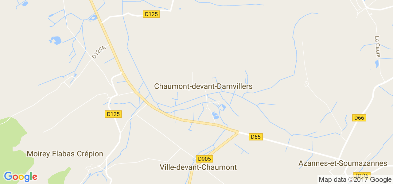 map de la ville de Chaumont-devant-Damvillers