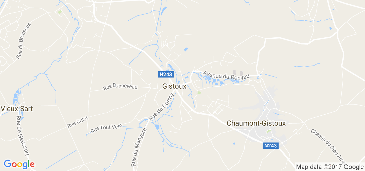 map de la ville de Chaumont-Gistoux