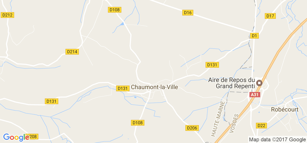 map de la ville de Chaumont-la-Ville