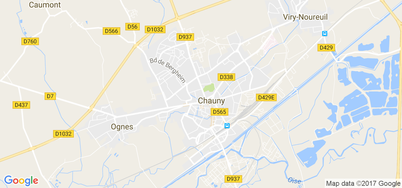 map de la ville de Chauny