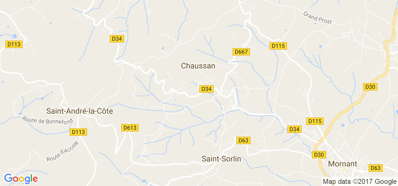 map de la ville de Chaussan