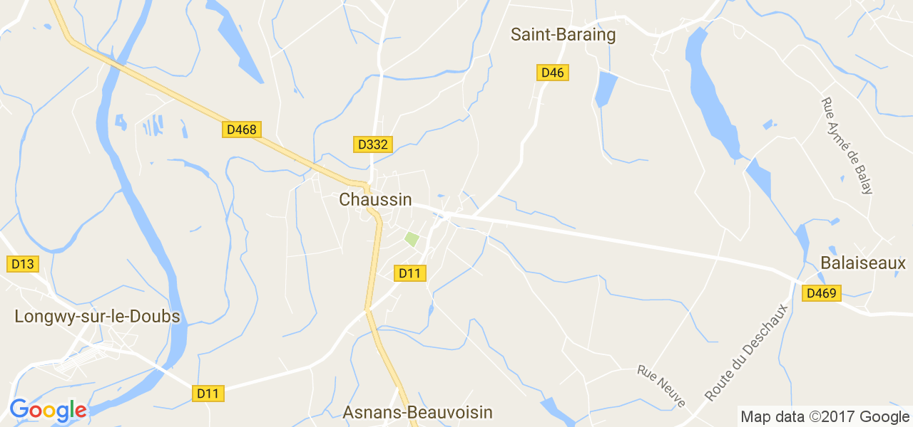 map de la ville de Chaussin