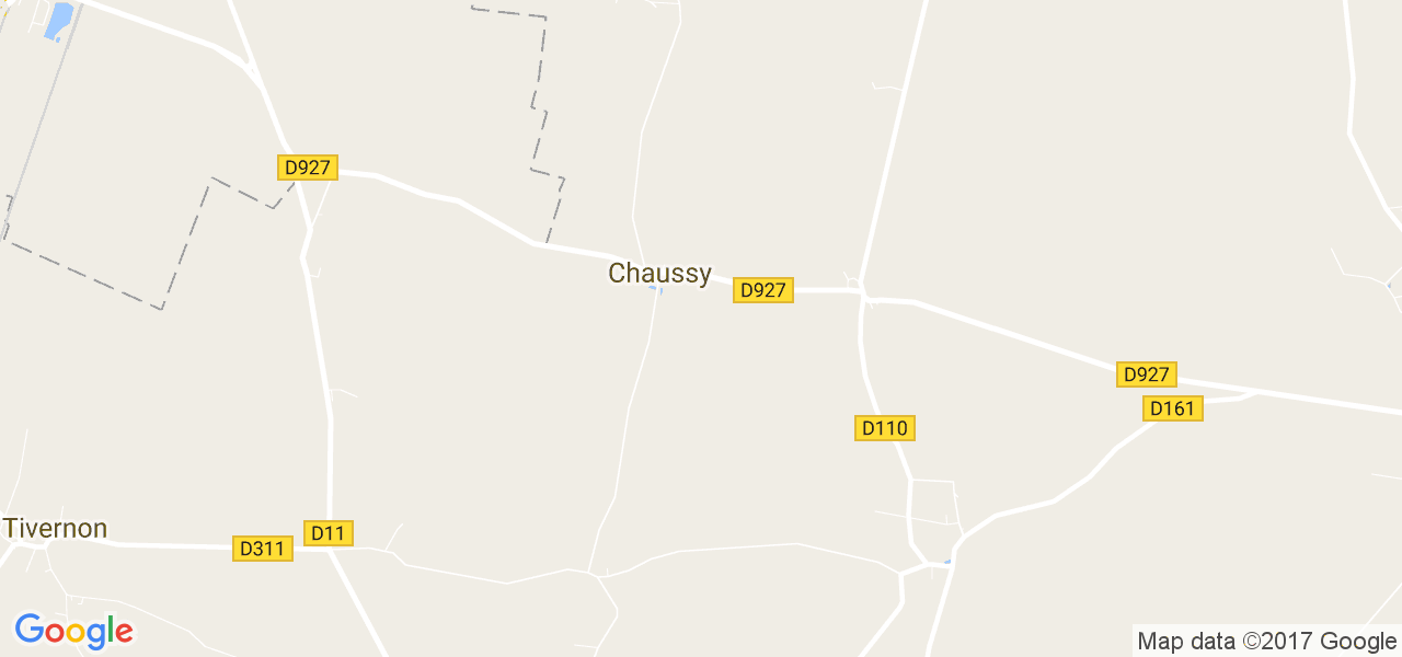 map de la ville de Chaussy