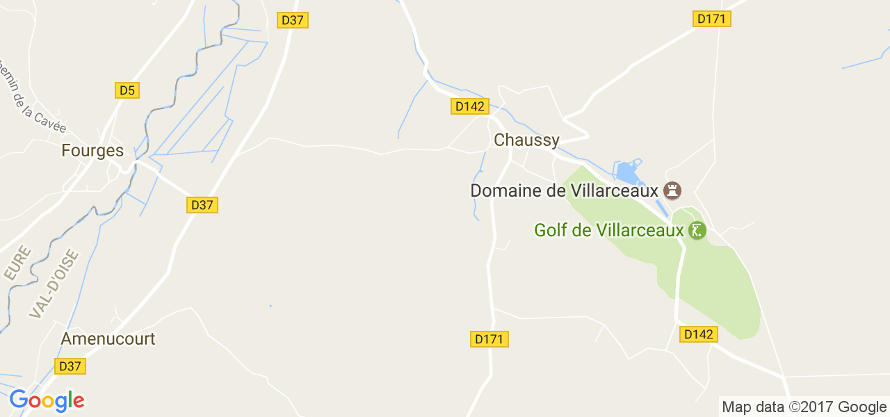 map de la ville de Chaussy