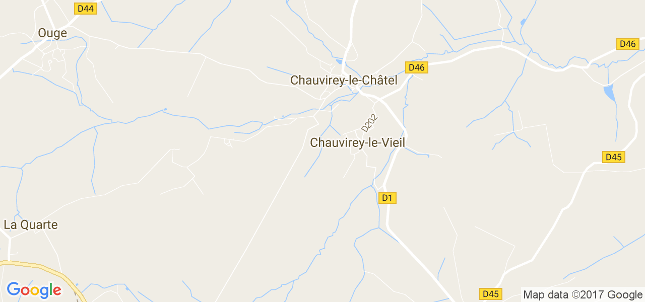 map de la ville de Chauvirey-le-Châtel