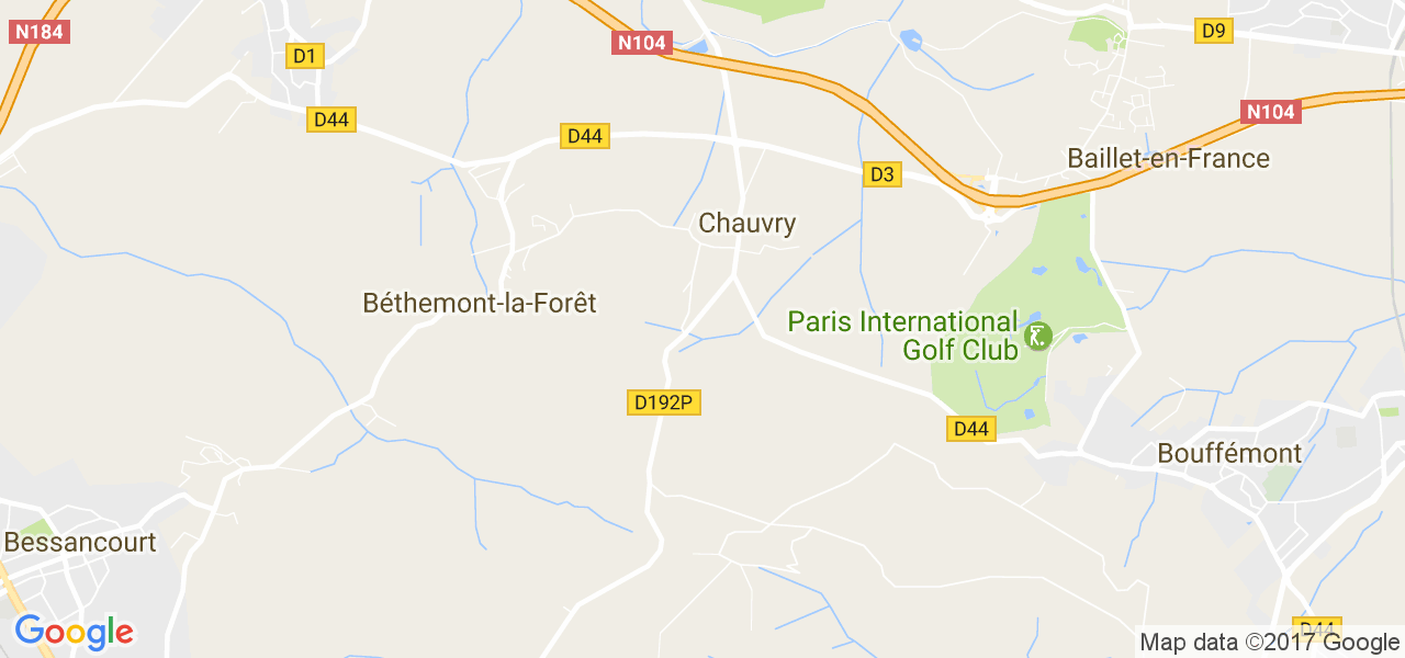 map de la ville de Chauvry