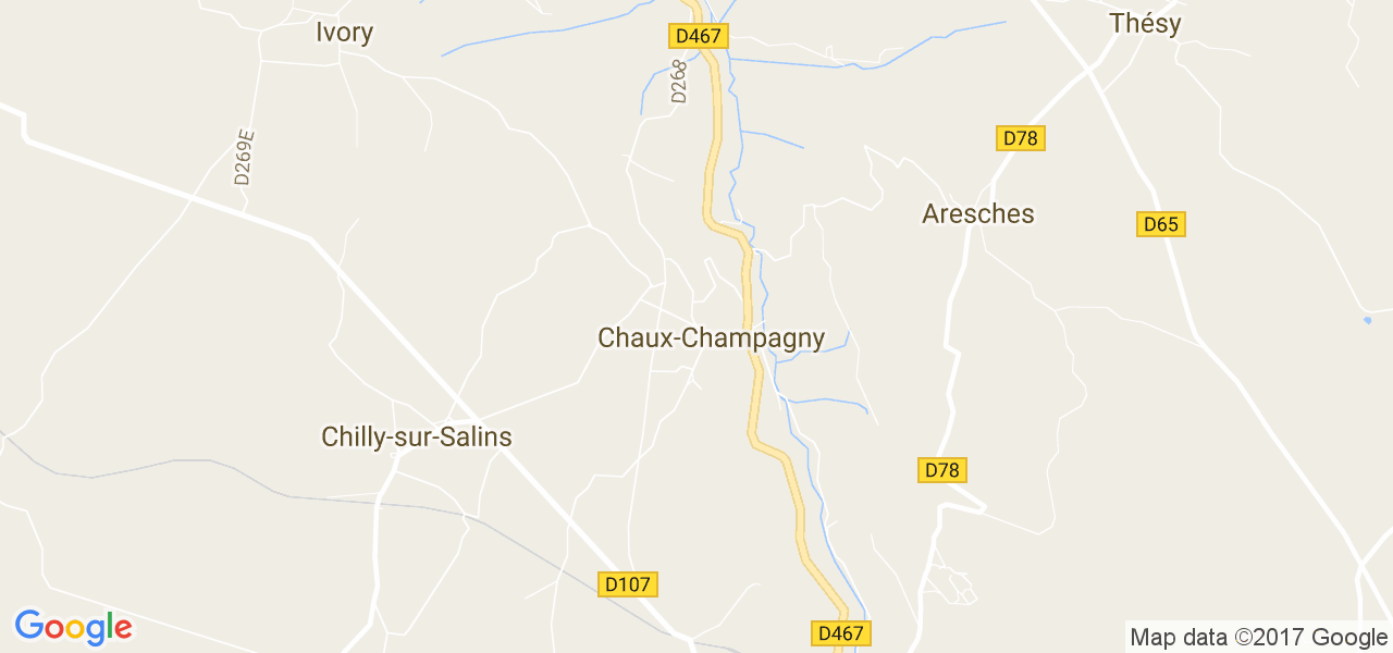 map de la ville de Chaux-Champagny