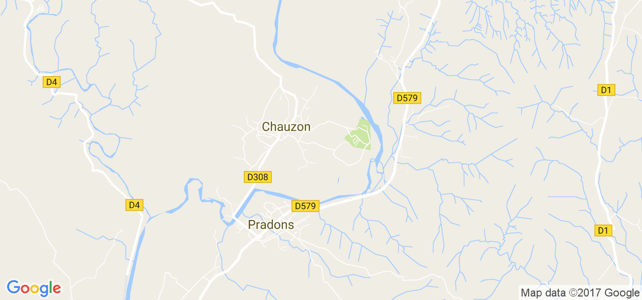 map de la ville de Chauzon