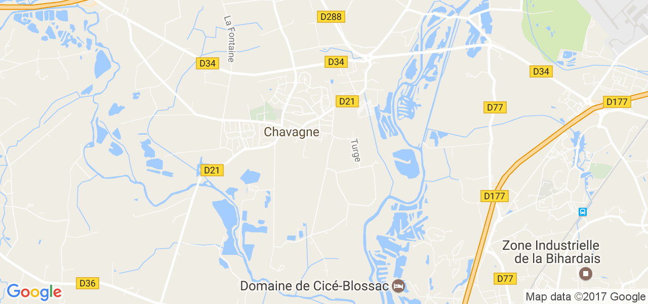 map de la ville de Chavagne