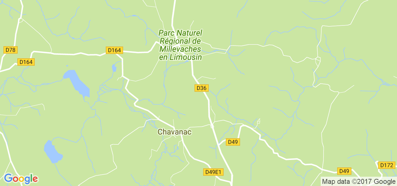 map de la ville de Chavanac