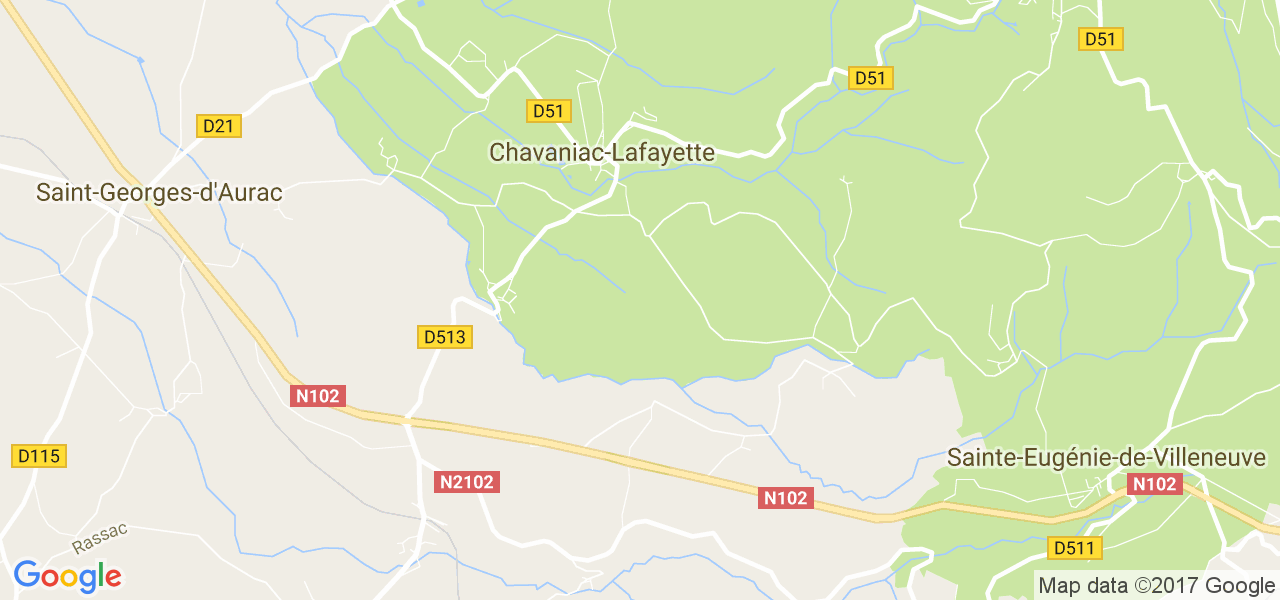 map de la ville de Chavaniac-Lafayette